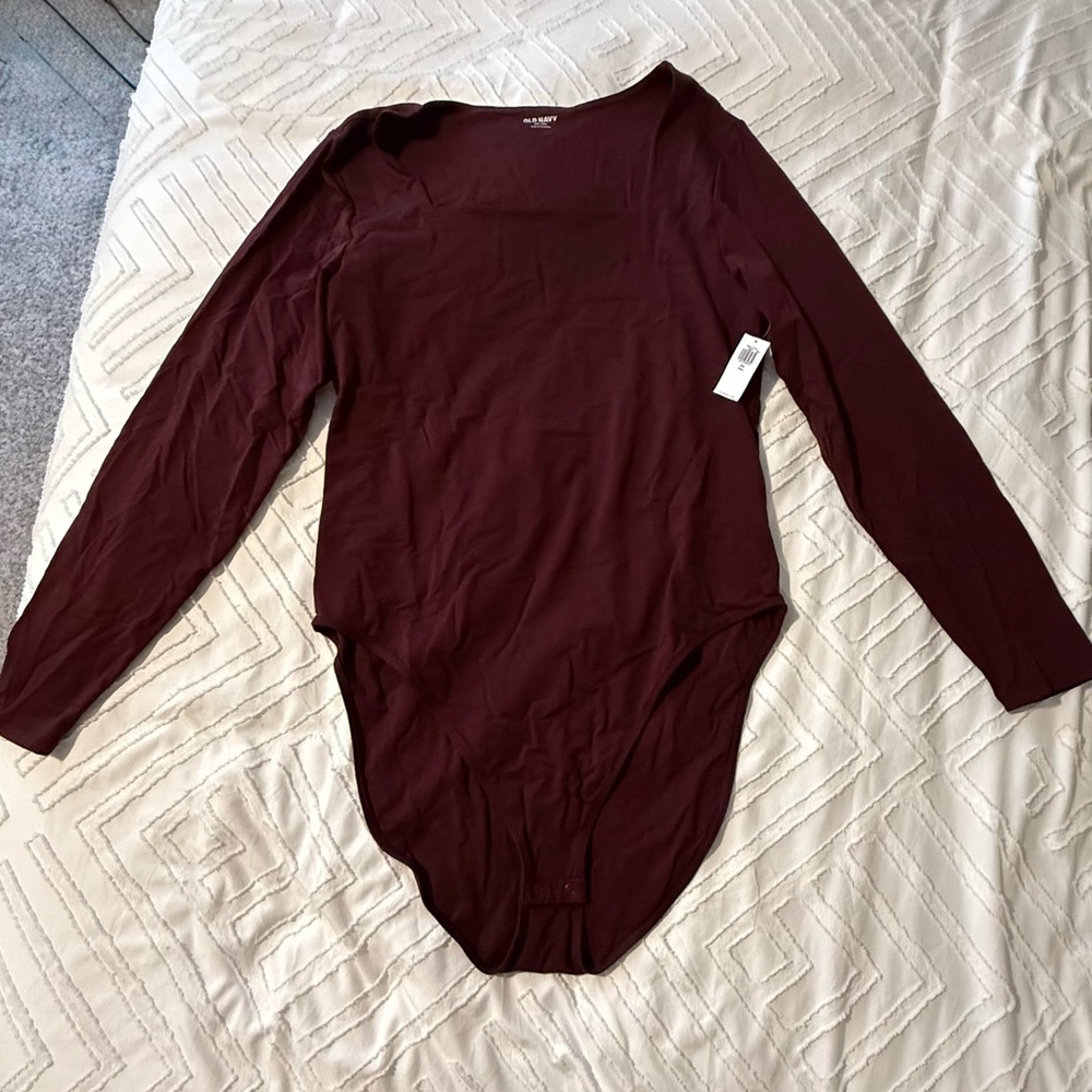 Old Navy Burgundy Long Sleeve Bodysuit